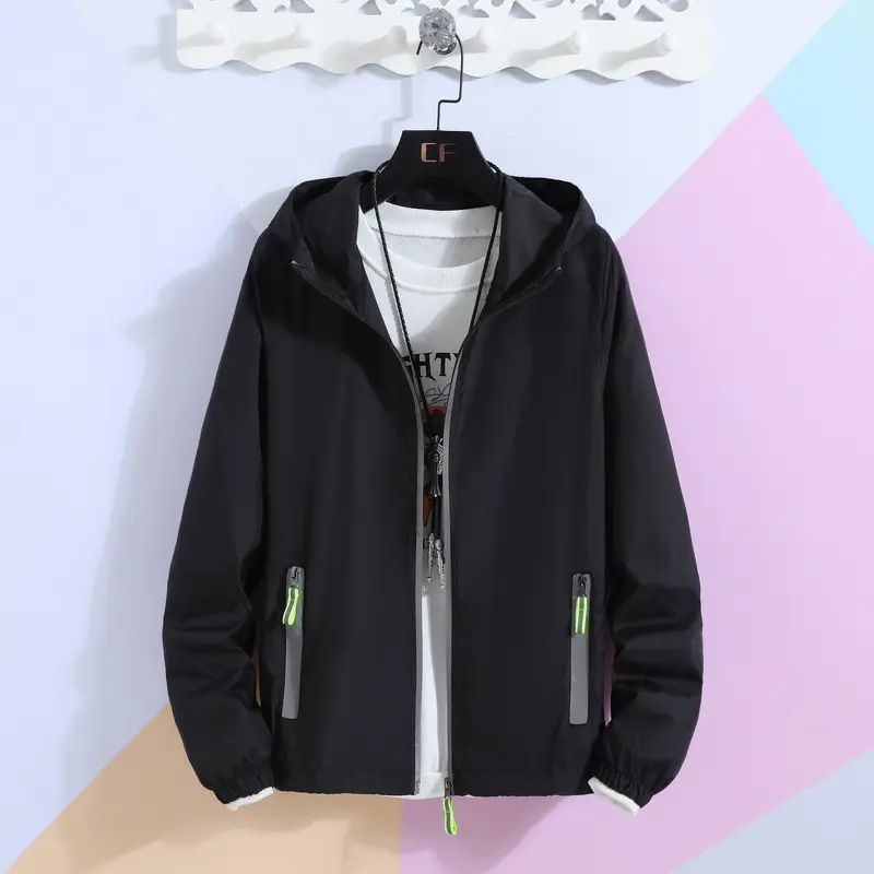 Men's Grey Reflective Hoodie Large Zipper - Image 3