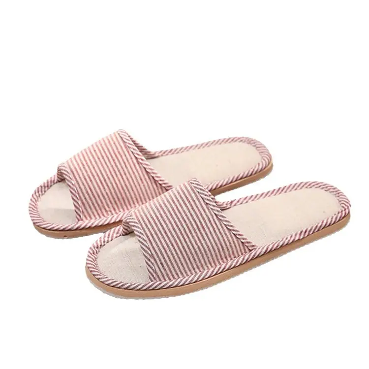 New Style Home Slippers Women's Summer Home Indoor Four Seasons Cotton Linen Linen Floor Slippers Men's Summer