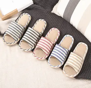 New Style Home Slippers Women's Summer Home Indoor Four Seasons Cotton Linen Linen Floor Slippers Men's Summer — feature 34