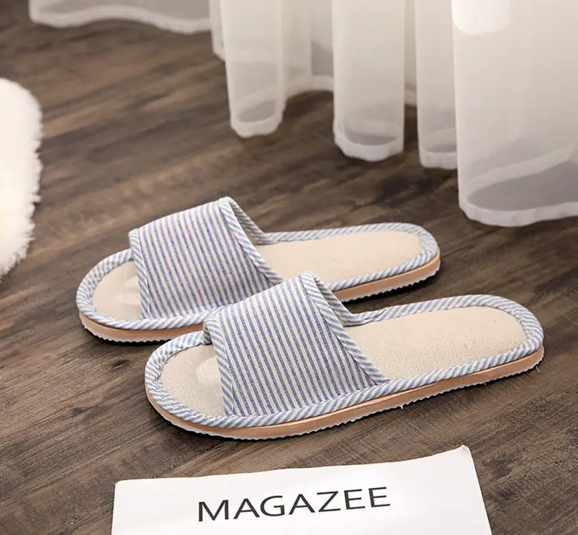 New Style Home Slippers Women's Summer Home Indoor Four Seasons Cotton Linen Linen Floor Slippers Men's Summer