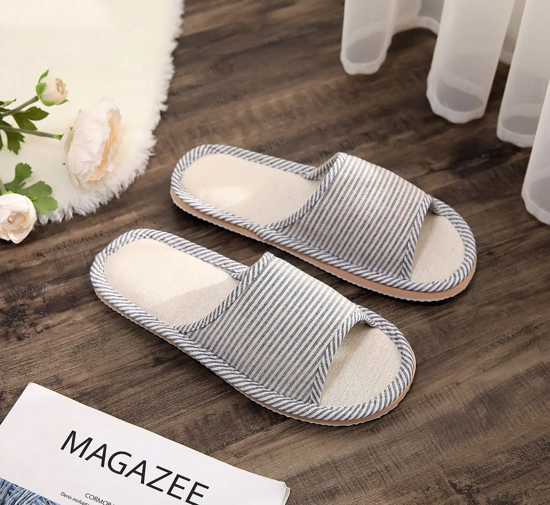 New Style Home Slippers Women's Summer Home Indoor Four Seasons Cotton Linen Linen Floor Slippers Men's Summer