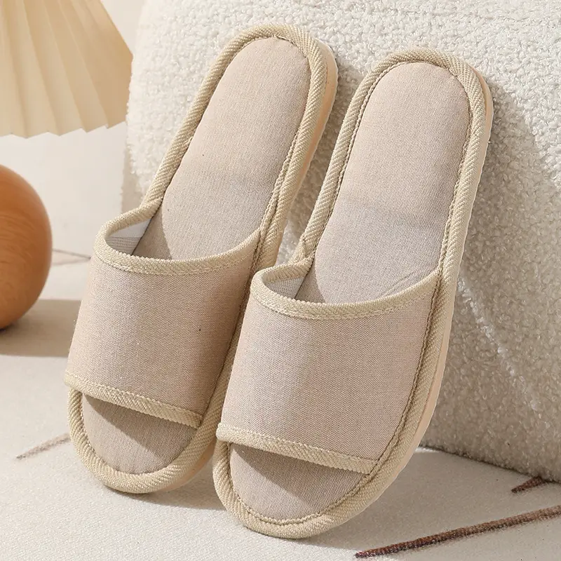 New Style Home Slippers Women's Summer Home Indoor Four Seasons Cotton Linen Linen Floor Slippers Men's Summer