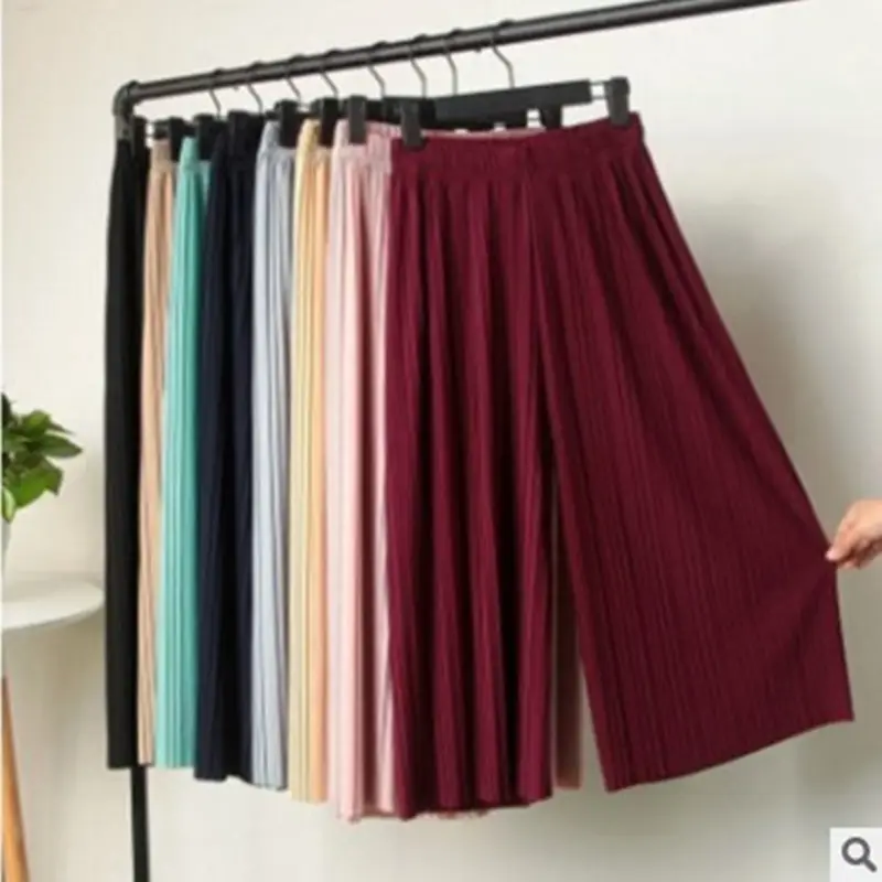 New Chiffon Wide Leg Pants High Waist Casual Pants Large Size