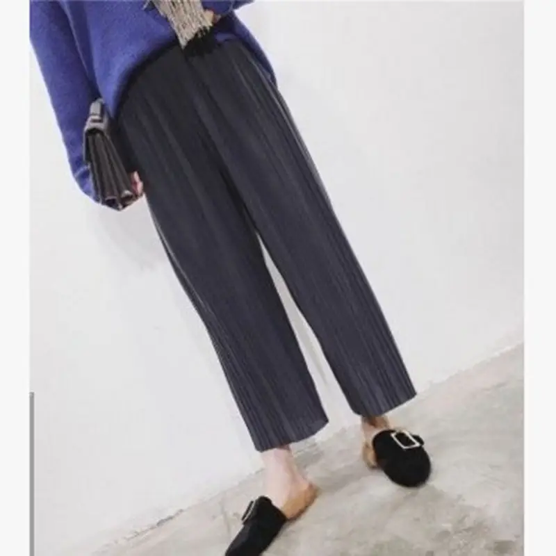 New Chiffon Wide Leg Pants High Waist Casual Pants Large Size