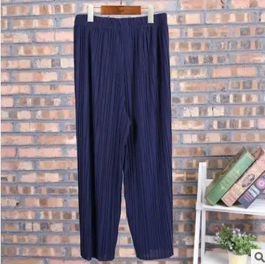 New Chiffon Wide Leg Pants High Waist Casual Pants Large Size