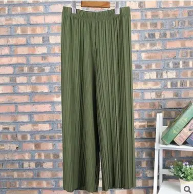 New Chiffon Wide Leg Pants High Waist Casual Pants Large Size