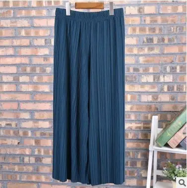 New Chiffon Wide Leg Pants High Waist Casual Pants Large Size
