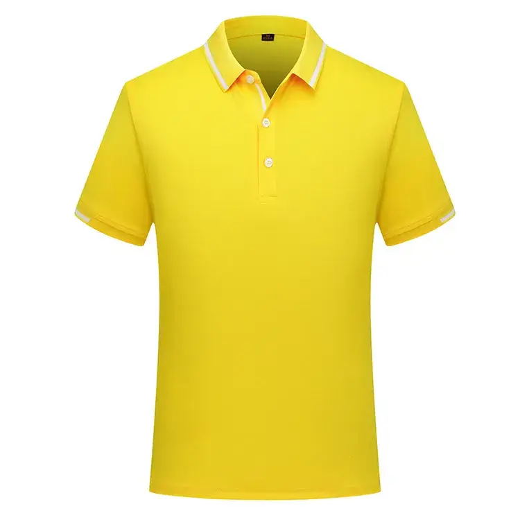 Men Green Orange Polo T-Shirt with Collar & Buttons - Image 3