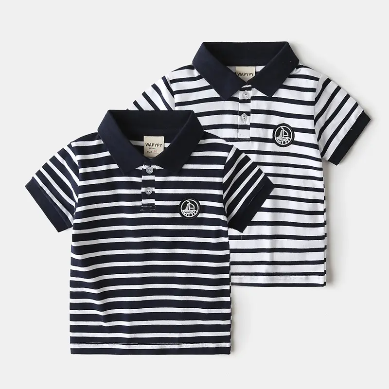 Boys Striped Polo T-Shirt 2025 Summer - Image 3