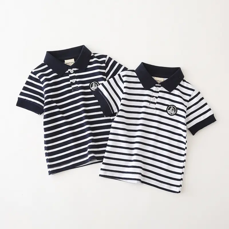Boys Striped Polo T-Shirt 2025 Summer - Image 4
