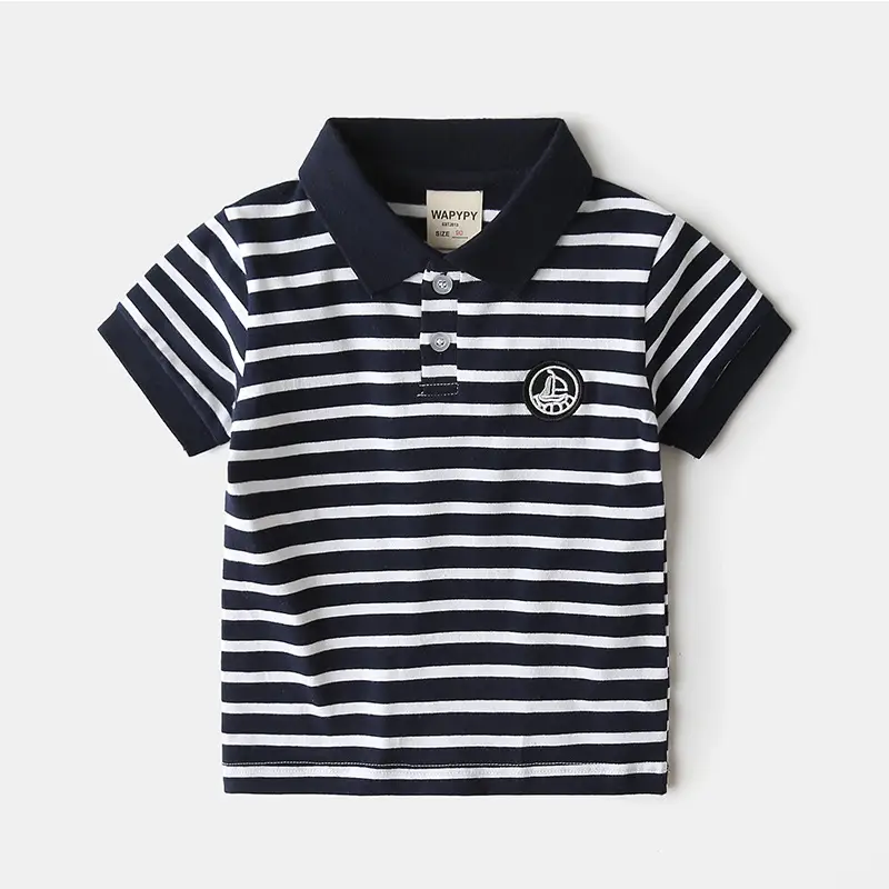 Boys Striped Polo T-Shirt 2025 Summer - Image 2