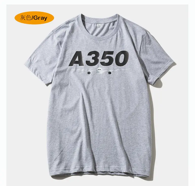 Men Red A350 Graphic T-Shirt Cotton Loose Fit - Image 3