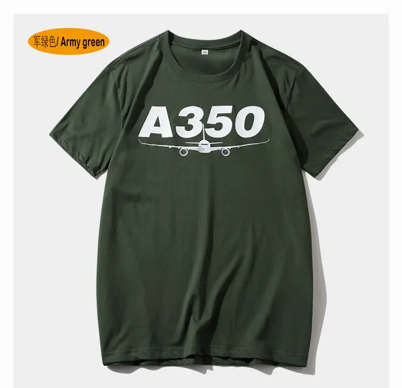 Men Red A350 Graphic T-Shirt Cotton Loose Fit - Image 6
