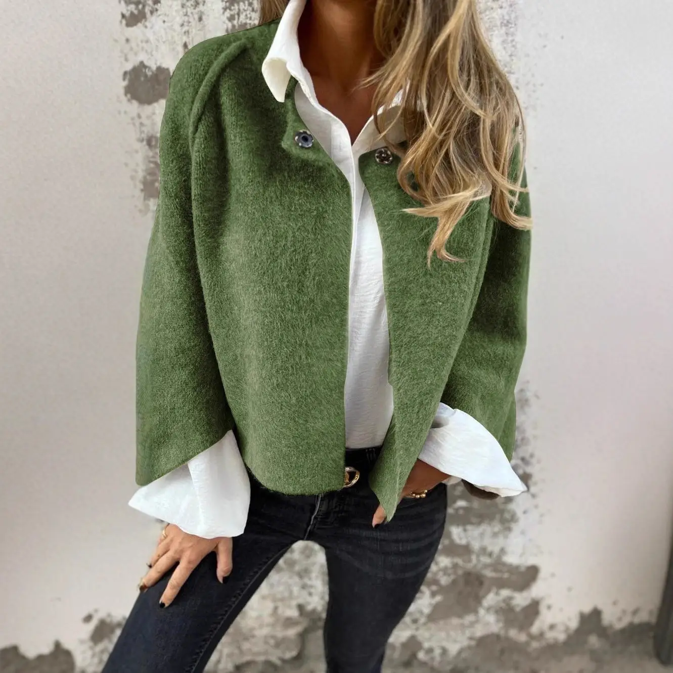 2025 Women's Pink Cashmere Long Sleeve Jacket - Image 16