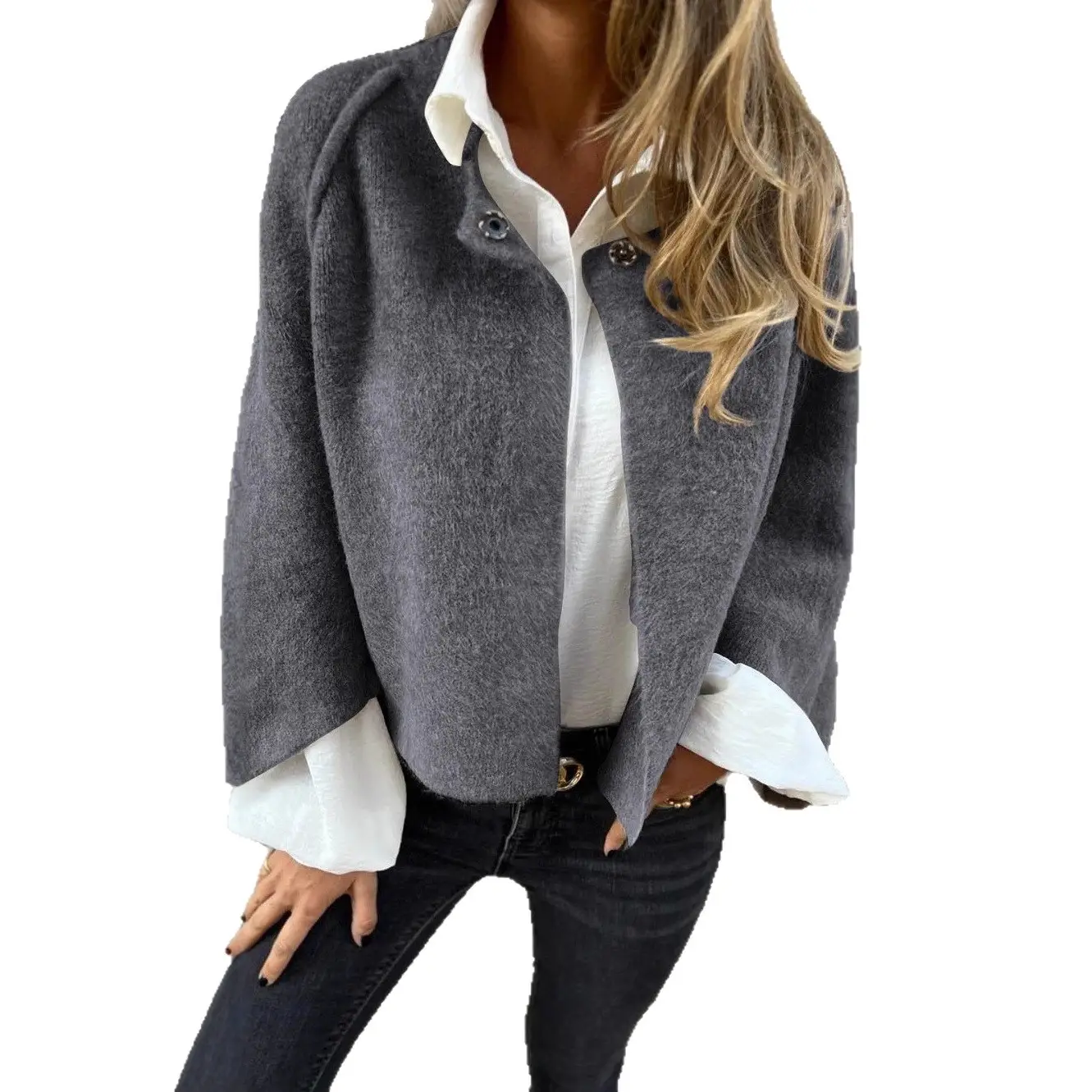 2025 Women's Pink Cashmere Long Sleeve Jacket - Image 17
