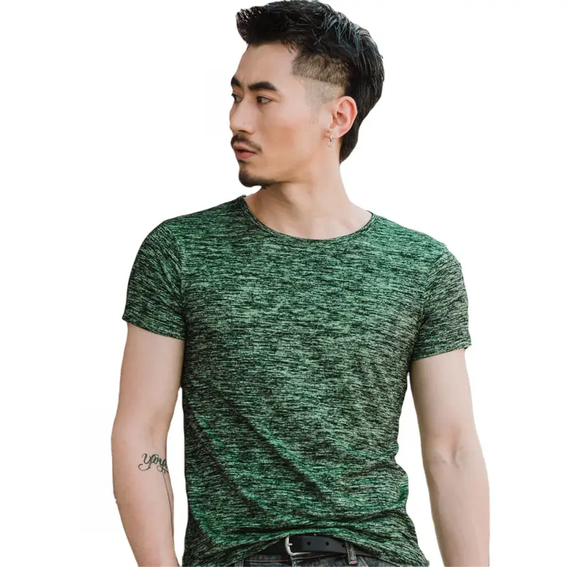 Men Cotton T-Shirt Teal Mosaic Short Sleeve Casual Wear - Image 17