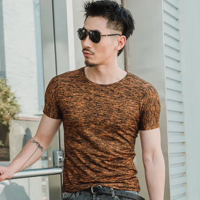 Men Cotton T-Shirt Teal Mosaic Short Sleeve Casual Wear - Image 3