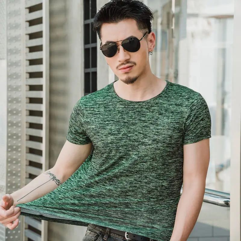 Men Cotton T-Shirt Teal Mosaic Short Sleeve Casual Wear - Image 6