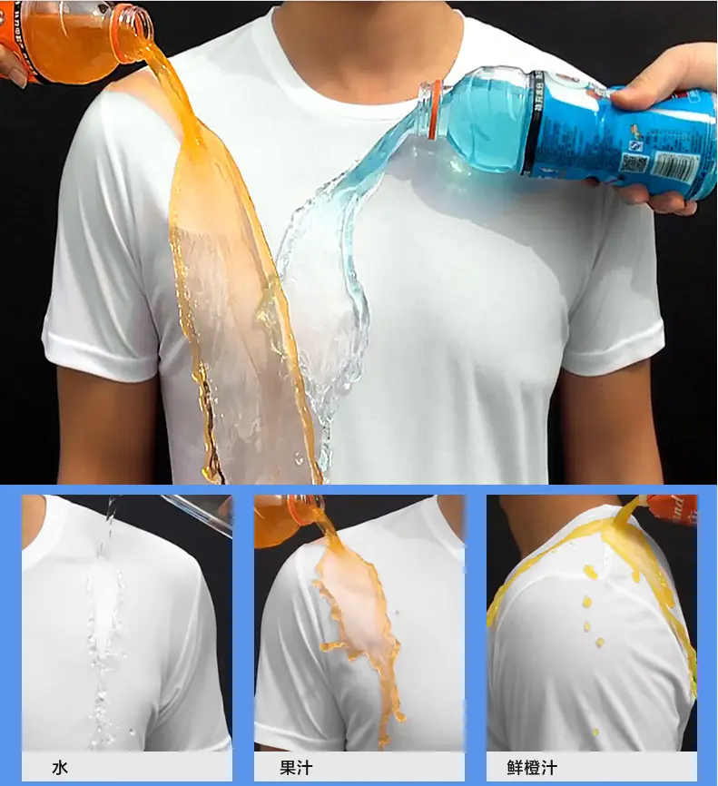 Men Ice Silk Short Sleeve T-Shirt Blue Red
