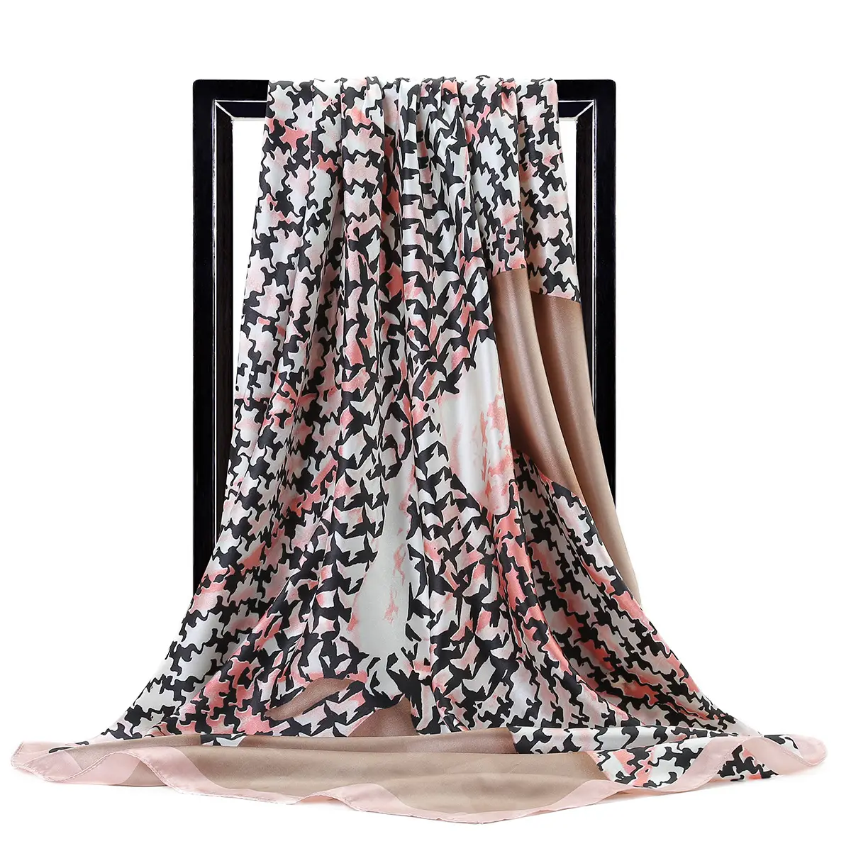 Gaohe 90CM Angel Pattern Silk Scarf European Muslim Headscarf - Image 2