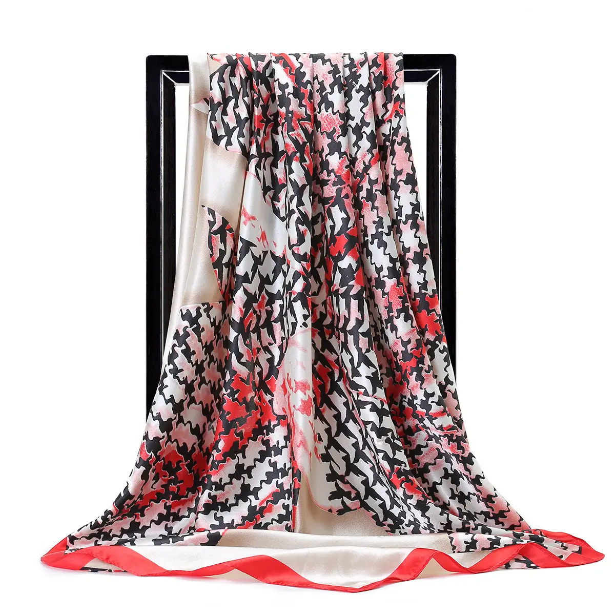 Gaohe 90CM Angel Pattern Silk Scarf European Muslim Headscarf - Image 3