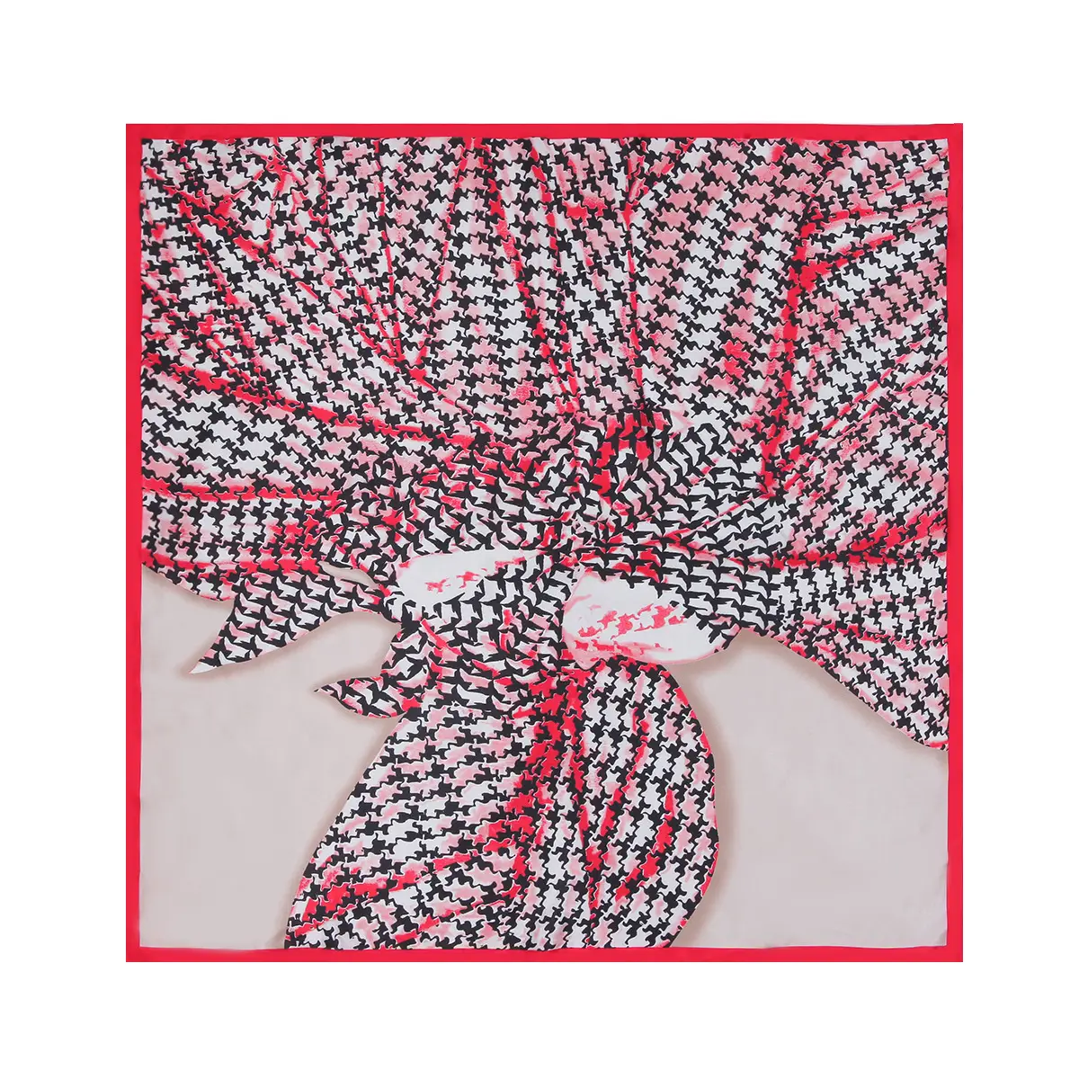 Gaohe 90CM Angel Pattern Silk Scarf European Muslim Headscarf - Image 4