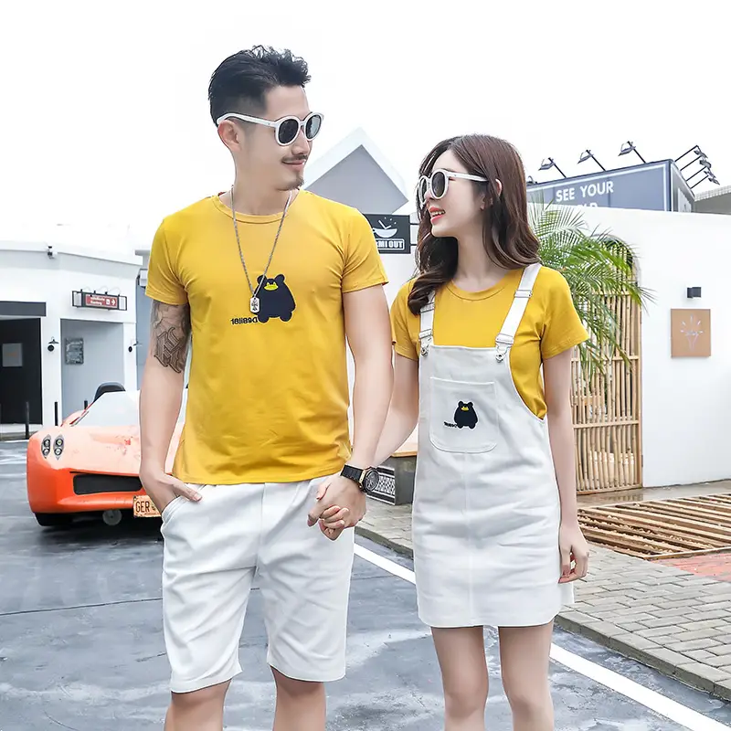 Family 3-Person Yellow T-Shirt White Shorts Summer Outfit - Image 6
