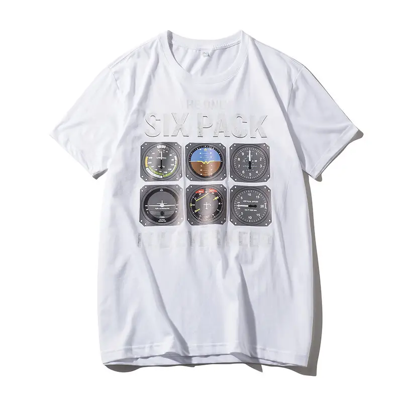 Men White Graphic T-Shirt Crewneck Spring Summer - Image 11