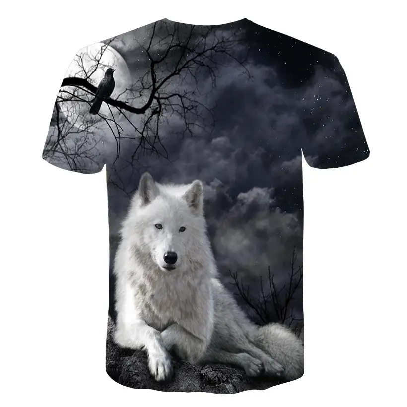Digital Printed Wolf Moon T-Shirt for Men Women Summer 2020 — feature 13