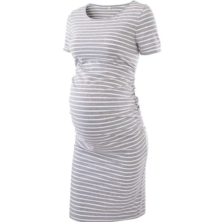 Maternity Striped Round Neck Dress 1512 - Image 6
