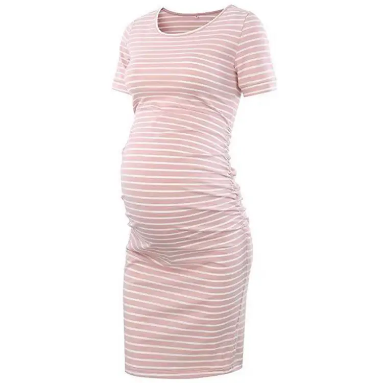Maternity Striped Round Neck Dress 1512 - Image 7