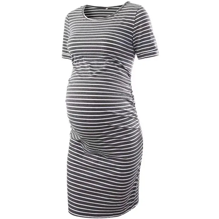 Maternity Striped Round Neck Dress 1512 - Image 8