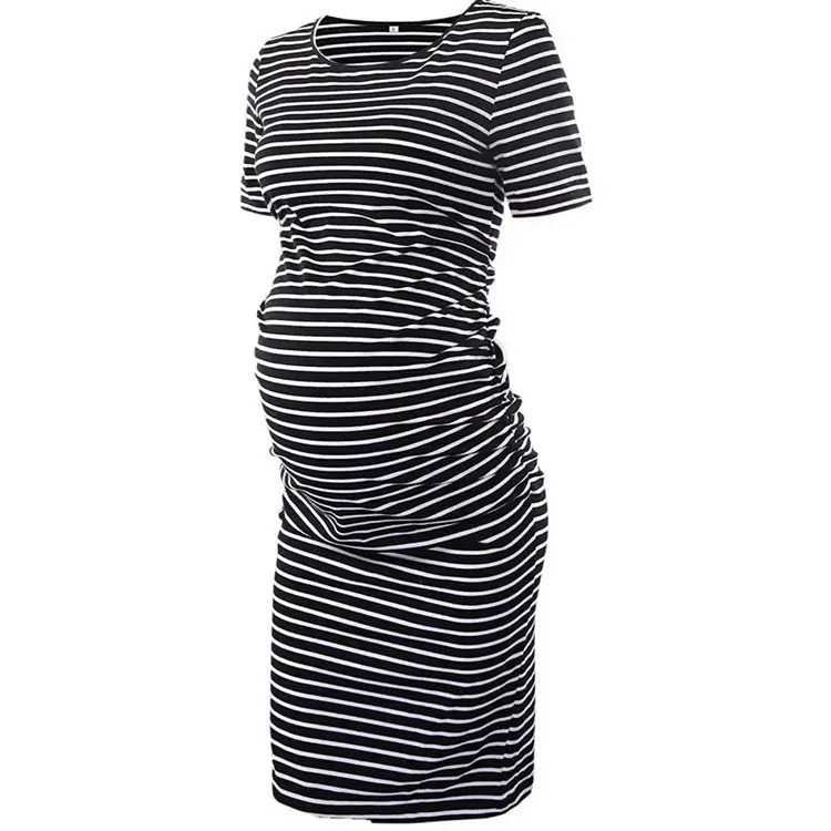 Maternity Striped Round Neck Dress 1512 - Image 9