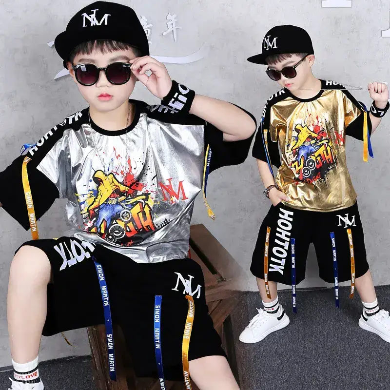 Boys Summer T-Shirt Shorts Set Hot Star Print Medium Big - Image 3