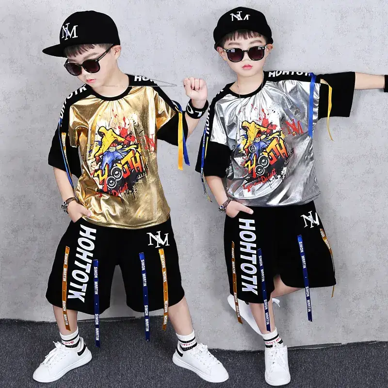 Boys Summer T-Shirt Shorts Set Hot Star Print Medium Big - Image 4