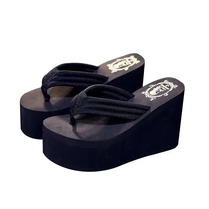 Pink High-Heeled Flip Flops for Women