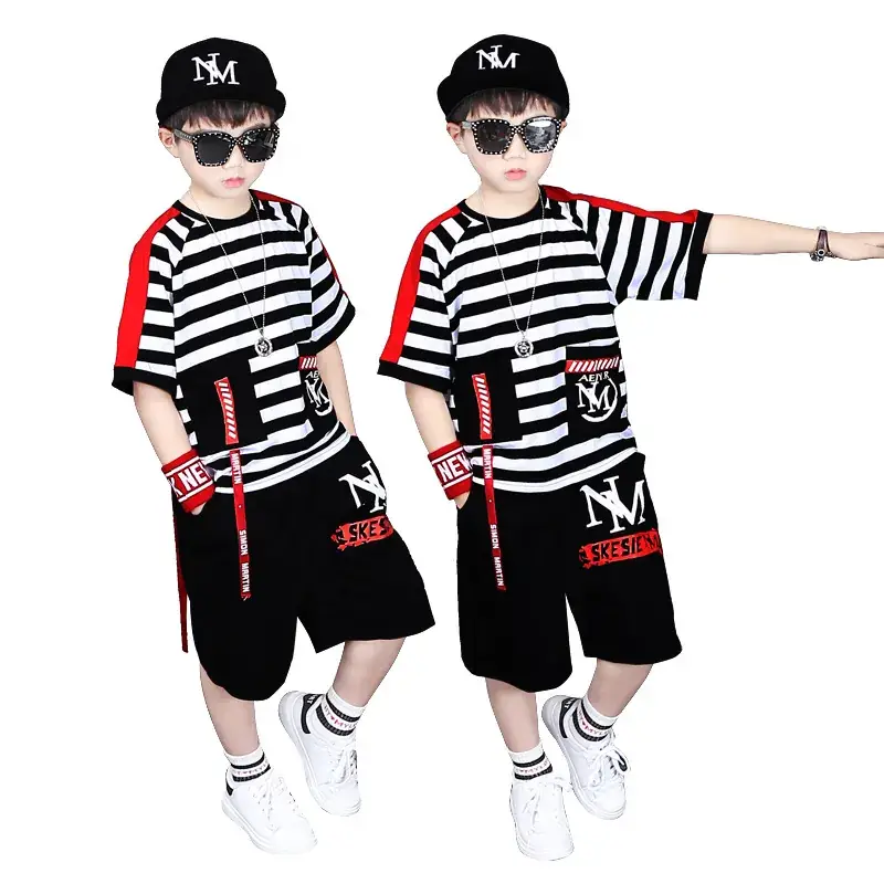 Boys Striped Two-Piece Suit 2024 Summer Kids - Image 5