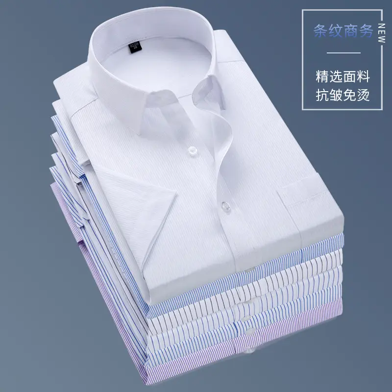 Men Slim Fit Striped Cotton Shirt Blue White