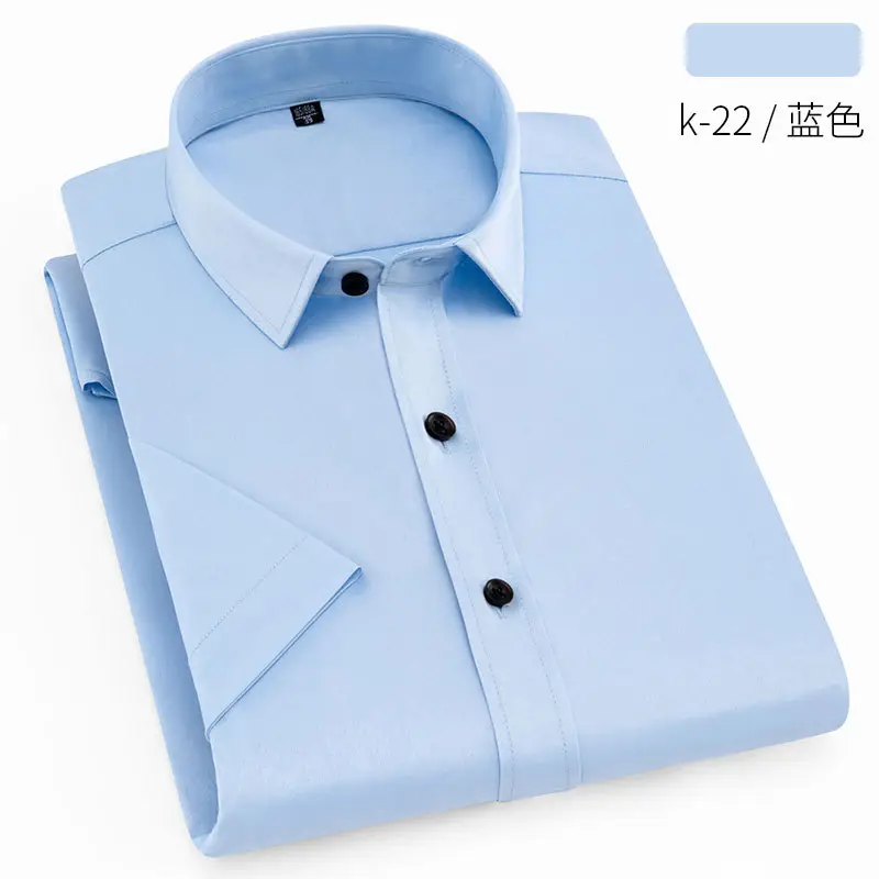 Men's Black Short Sleeve Button Down Shirt k-26 - Image 9