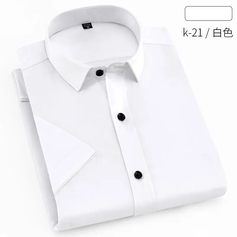Men's Black Short Sleeve Button Down Shirt k-26 - Image 12