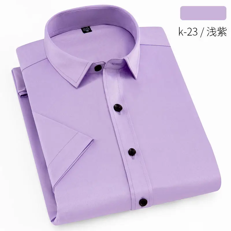 Men's Black Short Sleeve Button Down Shirt k-26 - Image 5