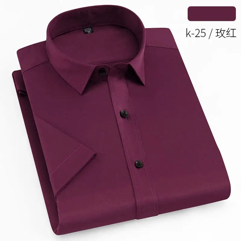 Men's Black Short Sleeve Button Down Shirt k-26 - Image 6