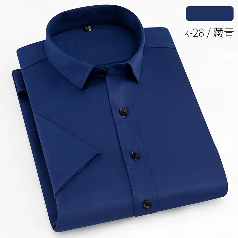 Men's Black Short Sleeve Button Down Shirt k-26 - Image 7