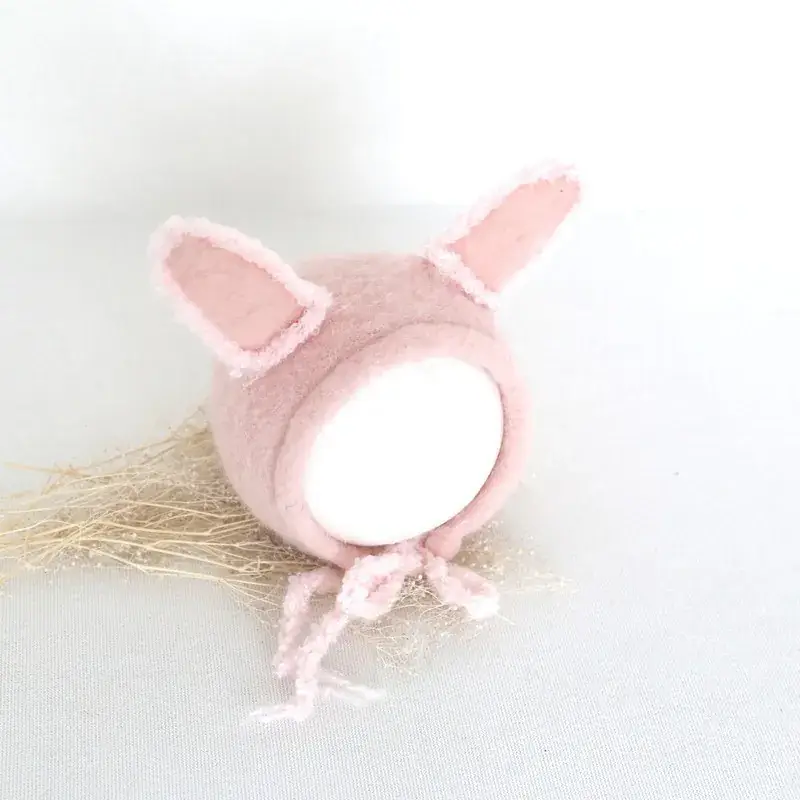 Brown Wool Ear Hat for Newborn Baby Photo Studio - Image 3