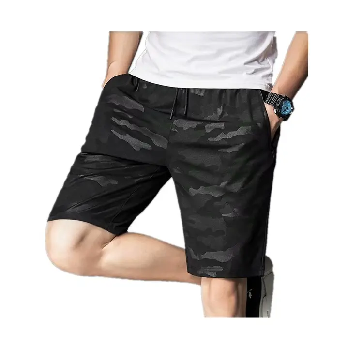 Men Black Camouflage Camisole Shorts 2022 - Image 5