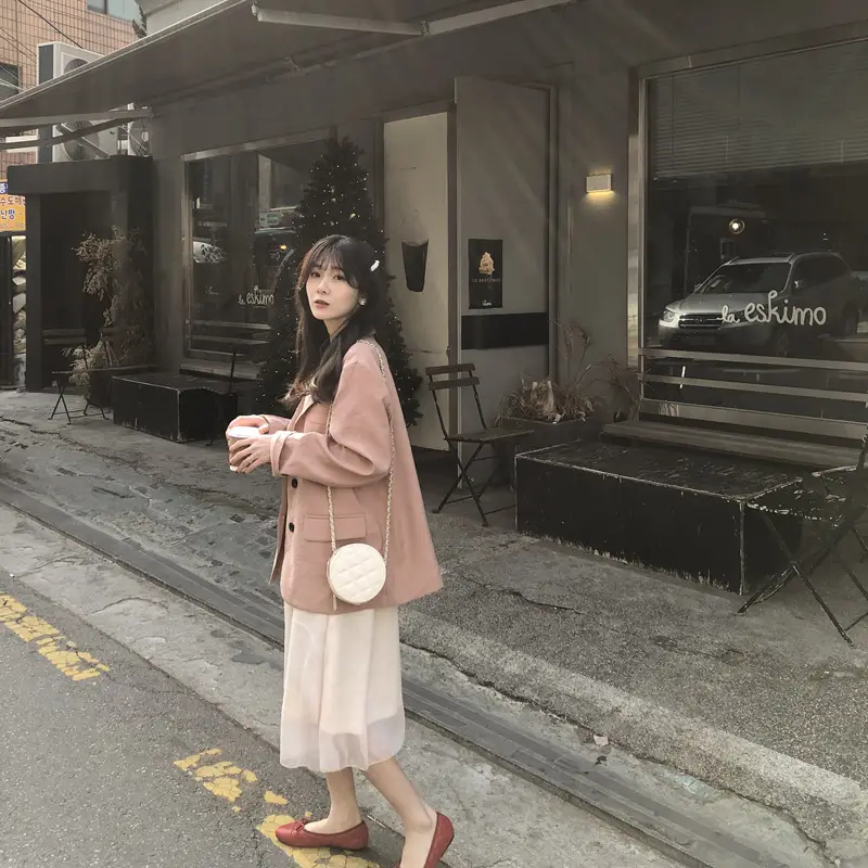 Mini Round Korean Style Quilted Chain Bag for Women