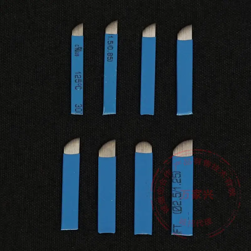 14 Needle Tattoo Eyebrow Floating Blade Blue Leather - Image 10
