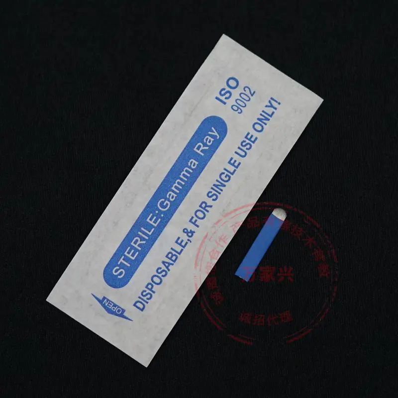 14 Needle Tattoo Eyebrow Floating Blade Blue Leather - Image 12