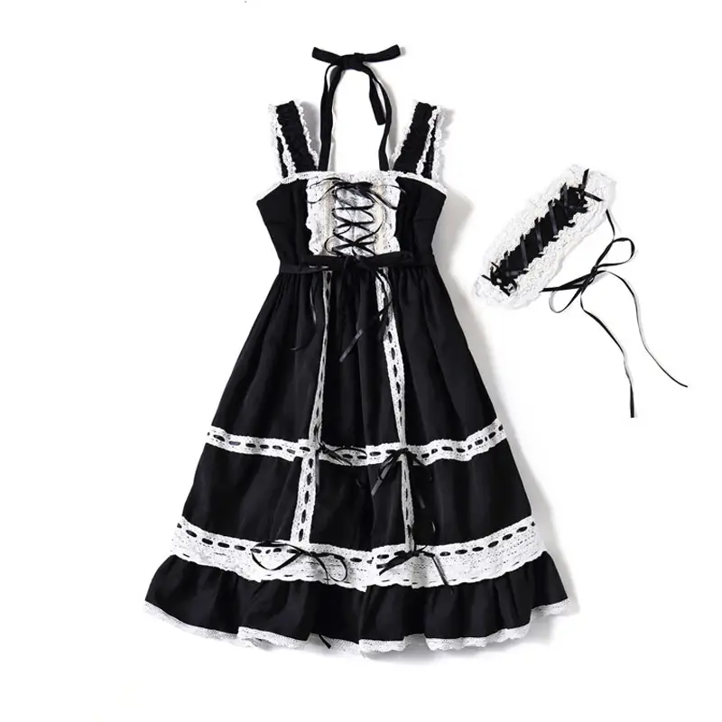 Red Ribbon Baby Doll Dress with Lace & Bow