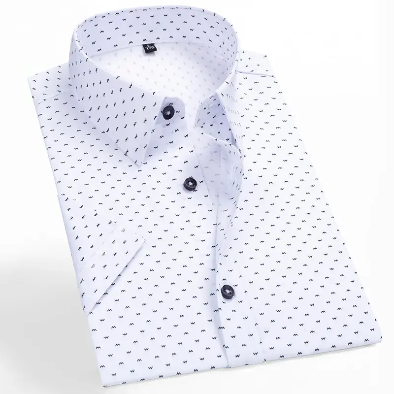 Men Printed Cotton Shirt Maroon Large - Image 5